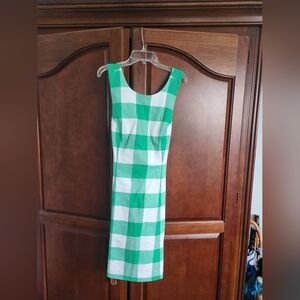 Crown & Ivy Green and White Sheath Midi Dress
